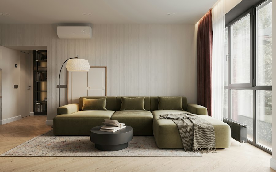Bright furnished living room